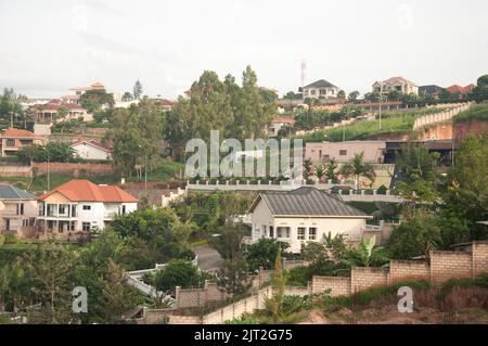 Kigali suburb, Kigali, Rwanda.  New houses being built in the suburbs of Kigali, Rwanda's capital city. Stock Photo