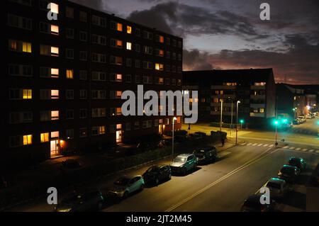 Kastrup/Copenahgen /Denmark/27 August 2022/Denamrk still street NIGHT  light on though europe going to have energy crisis and off  street light at night.   (Photo. Francis Joseph Dean/Dean Pictures. Stock Photo