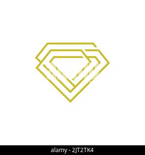 Diamond line jewelry logo vector image. Diamond logo jewelry line art monoline icon vector image Stock Vector