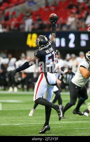 Atlanta Falcons linebacker DeAngelo Malone (51) during an NFL football game  against the Cincinnati Bengals, Sunday, Oct. 23, 2022, in Cincinnati. (AP  Photo/Emilee Chinn Stock Photo - Alamy