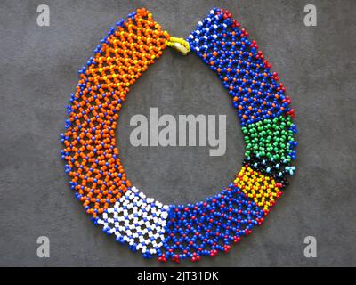 Woman's Beaded Necklace - Africa Stock Photo