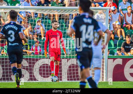 ELCHE, SPAIN - AUGUST 27: Alex Remiro of Real Sociedad during the match between Elche CF and Real Sociedad de Futbol of La Liga Santander on August 27, 2022 at Martínez Valero in Elche, Spain. (Photo by Samuel Carreño/ PX Images) Stock Photo