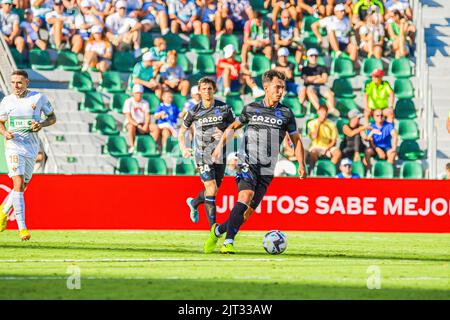 ELCHE, SPAIN - AUGUST 27: Martin Zubimendi of Real Sociedad during the match between Elche CF and Real Sociedad de Futbol of La Liga Santander on August 27, 2022 at Martínez Valero in Elche, Spain. (Photo by Samuel Carreño/ PX Images) Stock Photo