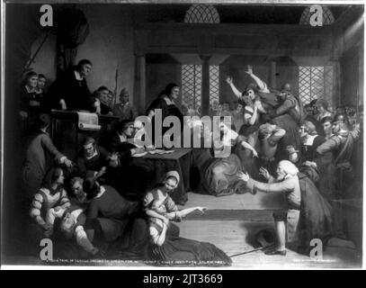 Trial of George Jacobs of Salem for witchcraft, Essex Institute, Salem, Mass. Stock Photo