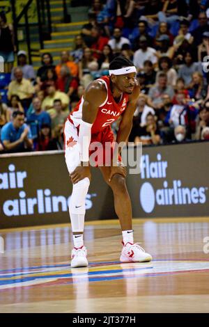 Victoria, Canada. 25th Aug, 2022. Victoria, British Columbia, Canada, August 25th 2022: Shai Gilgeous-Alexander (2 Canada) at the FIBA Basketball World Cup 2023 Qualifiers between Canada and Argentina on August 25th, 2022 at the Save-On-Foods Memorial Centre in Victoria, British Columbia, Canada. (Amy Elle/SPP) Credit: SPP Sport Press Photo. /Alamy Live News Stock Photo