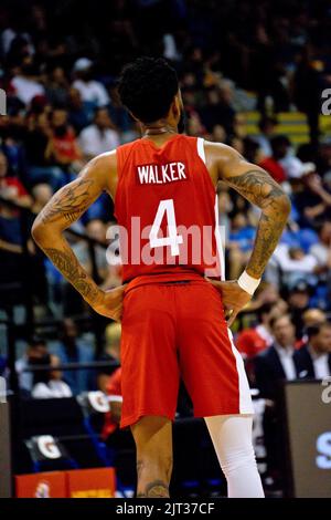 Victoria, Canada. 25th Aug, 2022. Victoria, British Columbia, Canada, August 25th 2022: Nickeil Alexander-Walker (4 Canada) at the FIBA Basketball World Cup 2023 Qualifiers between Canada and Argentina on August 25th, 2022 at the Save-On-Foods Memorial Centre in Victoria, British Columbia, Canada. (Amy Elle/SPP) Credit: SPP Sport Press Photo. /Alamy Live News Stock Photo