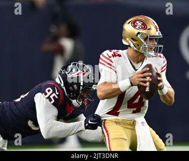 Houston Texans defensive lineman Derek Rivers (95) looks to make