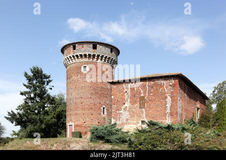Medieval tower of Le Plantay in la Dombes region, France Stock Photo