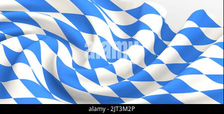 A 3d render design of the Bavarian flag background Stock Photo