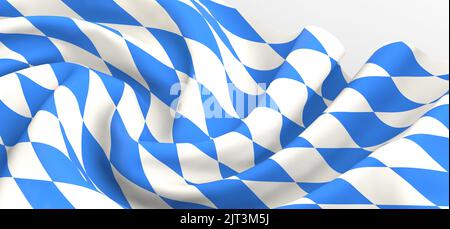 A 3d render design of the Bavarian flag on white background Stock Photo