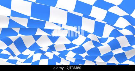 A 3d render design of the Bavarian flag background Stock Photo