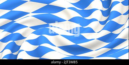 A 3d render design of the Bavarian flag background Stock Photo