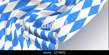 A 3d render design of the Bavarian flag on gray background Stock Photo