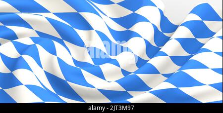 A 3d render design of the Bavarian flag background Stock Photo