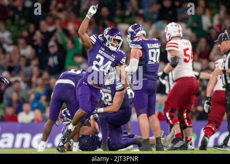 Rod Heard Ii Of Northwestern Celebrates During The Aer Lingus College 