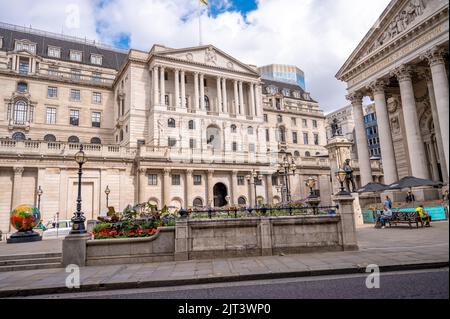 London, UK - August 25, 2022:  Bank of England a building at Bank Junction in the City of London in London Stock Photo