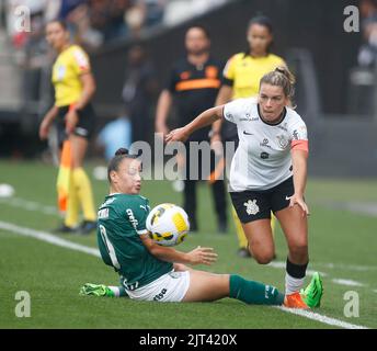 Sao Paulo, Brazil. 27th Aug, 2022. during a game between Corinthians and Palmeiras at the Neo Quimica Arena in Sao Paulo, Brazil, Brazilian female, 08/27/2022 (Fernando Roberto/SPP) Credit: SPP Sport Press Photo. /Alamy Live News Stock Photo