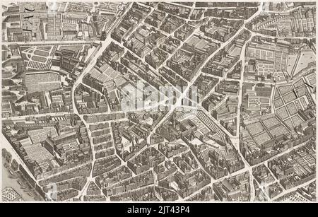 Turgot map of Paris, sheet 7 - Norman B. Leventhal Map Center. Stock Photo