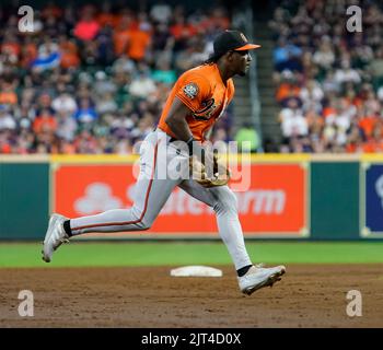 Baltimore Orioles' Cedric Mullins in action during a baseball game against  the Texas Rangers, Sunday, May 28, 2023, in Baltimore. (AP Photo/Nick Wass  Stock Photo - Alamy