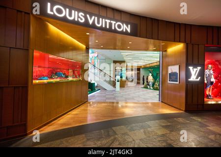 SINGAPORE - JANUARY 20, 2020: entrance to Louis Vuitton Island Maison at the Shoppes at Marina Bay Sands Stock Photo