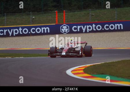 Spa Francorchamps, Vallonia, Belgium. 27th Aug, 2022. Guanyu Zhou (CIN) Alfa Romeo C42 Saturday.(Credit Image: © Alessio De Marco/ZUMA Press Wire) Stock Photo