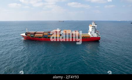 International Containers Cargo ship, oversea Freight Transportation,  Stock Photo
