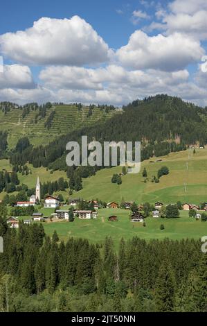 idyllic Landscape in Kleinwalsertal,Vorarlberg,Austria Stock Photo