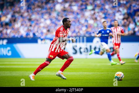 Union’s Sheraldo Becker FC Schalke 04 - Union Berlin 27.08.2022, Fussball; Saison 2022/23  Foto: Moritz Müller  Copyright (nur für journalistische Zwe Stock Photo