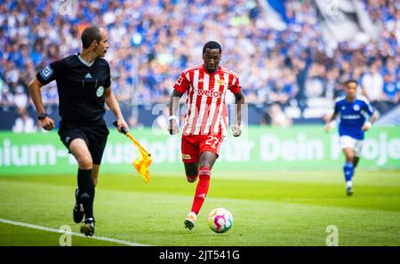 Union’s Sheraldo Becker FC Schalke 04 - Union Berlin 27.08.2022, Fussball; Saison 2022/23  Foto: Moritz Müller  Copyright (nur für journalistische Zwe Stock Photo