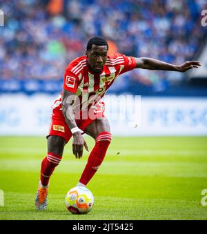 Union’s Sheraldo Becker FC Schalke 04 - Union Berlin 27.08.2022, Fussball; Saison 2022/23  Foto: Moritz Müller  Copyright (nur für journalistische Zwe Stock Photo