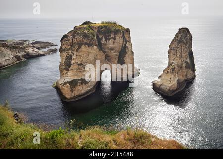Rouche Rocks in Beirut capital city of Lebanon, Middle East Stock Photo