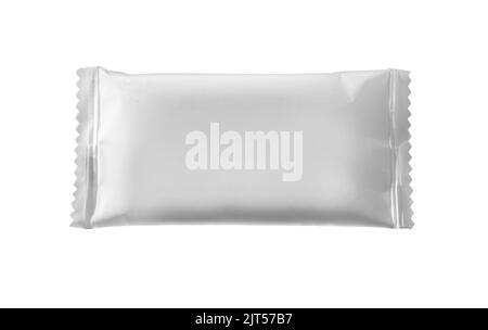 pattern white packaging for snack with clipping path Stock Photo