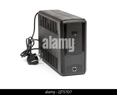 Uninterruptible power supply (UPS) on a white background. Stock Photo