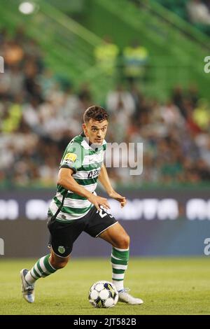 Pedro Goncalves of Sporting CP during the Portuguese championship, Liga Bwin football match between Sporting CP and GD Chaves on August 27, 2022 at Jose Alvalade stadium in Lisbon, Portugal - Photo: Joao Rico/DPPI/LiveMedia Stock Photo