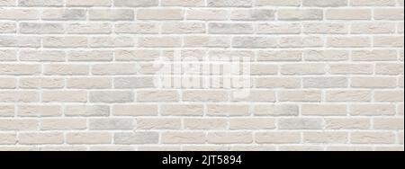light beige brick wall, decorative panoramic background Stock Photo