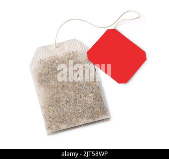 tea bag isolated on white background with clipping path Stock Photo