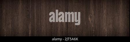 dark textured wooden background, surface of old brown wood texture, top view brown panoramic wood panels Stock Photo