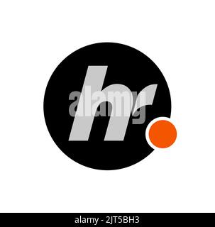 The HR company name initial letters monogram on dark grey rhombus shape background, logo design concept Stock Vector