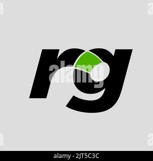 The RG company name initial red letter monogram logo design concept Stock Vector