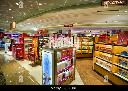 SINGAPORE - CIRCA JANUARY, 2020: Jurlique personal care products on display at store in Changi Airport. Stock Photo
