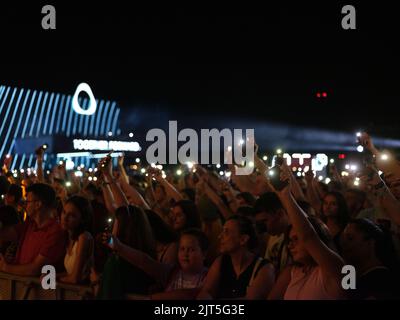 during the Sunny Hill Festival 2022 on August 26, 2022 in Tirana Albania. Photo Nderim Kaceli Stock Photo