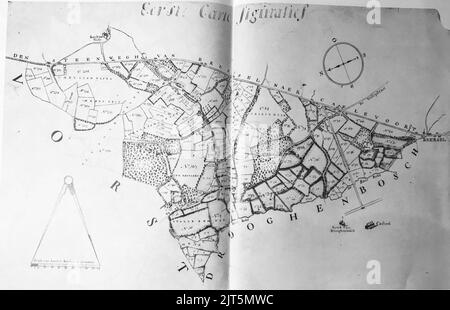 Uccle Map - Charles Everaert - 1741 - 1of2. Stock Photo