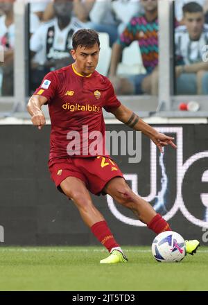 Turin, Italy, 27th August 2022. Paulo Dybala of AS Roma during the Serie A match at Allianz Stadium, Turin. Picture credit should read: Jonathan Moscrop / Sportimage Stock Photo