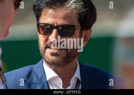 FIA president Mohammed Ben Sulayem pictured during the presentation of riders, ahead of the F1 Grand Prix of Belgium auto race, in Spa-Francorchamps, Sunday 28 August 2022. The Spa-Francorchamps Formula One Grand Prix takes place this weekend, from August 26th to August 28th. BELGA PHOTO JONAS ROOSENS Stock Photo