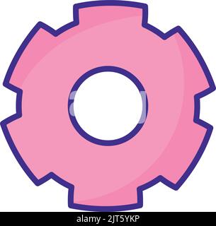 pink gear cog setting machine icon Stock Vector