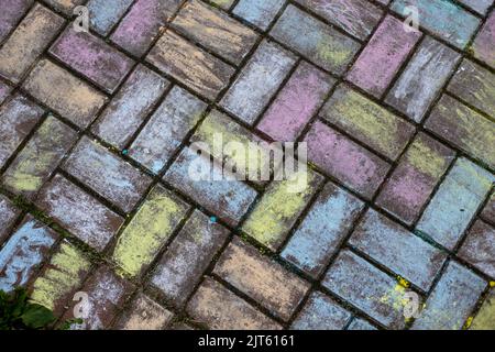 Colorful pavement background wallpaper pattern Stock Photo
