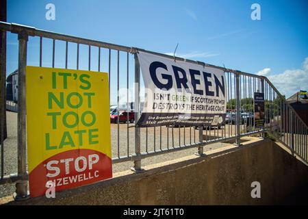 Aldeburgh, Suffolk, England, June 26th 2022, signs of protest put up in the town Stock Photo