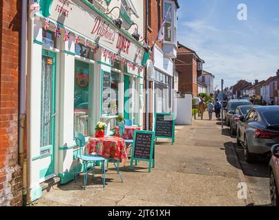 Aldeburgh, Suffolk, England, June 26th 2022, people and cars in the High Street of the town Stock Photo