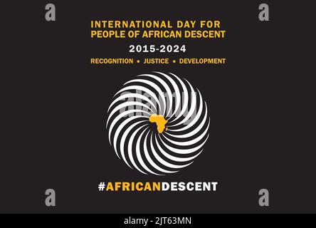 International Day for People of African Descent - designated that August 31st - NRC and CDF to observe International Day for People of African Descent Stock Vector