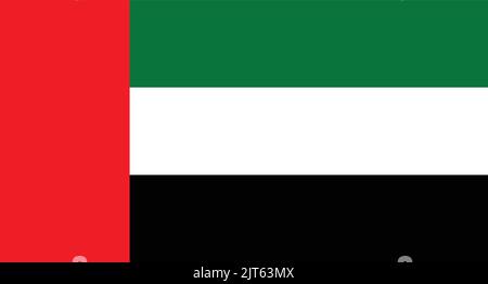 United Arab Emirates National Flag - Vector Flag of UAE Stock Vector